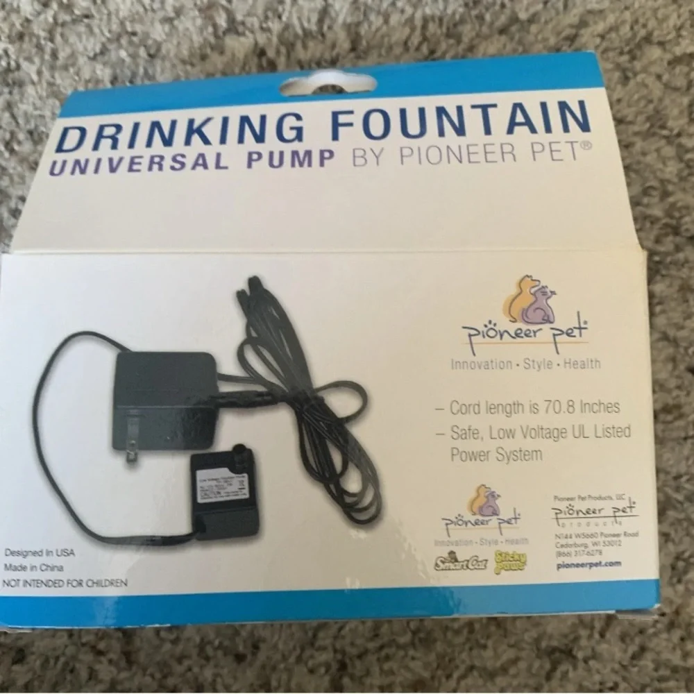 PIONEER Drinking Fountain Universal Pump in White and Blue Packaging